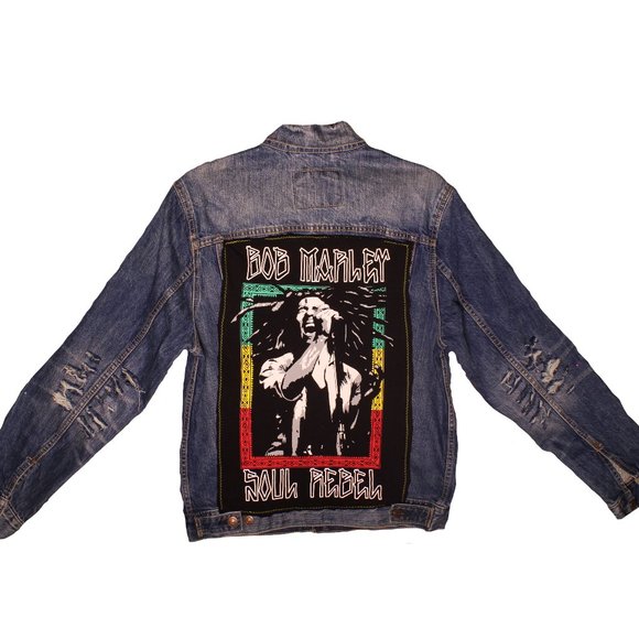 1 of  1 Bob Marley Jean Jacket - Picture 1 of 4